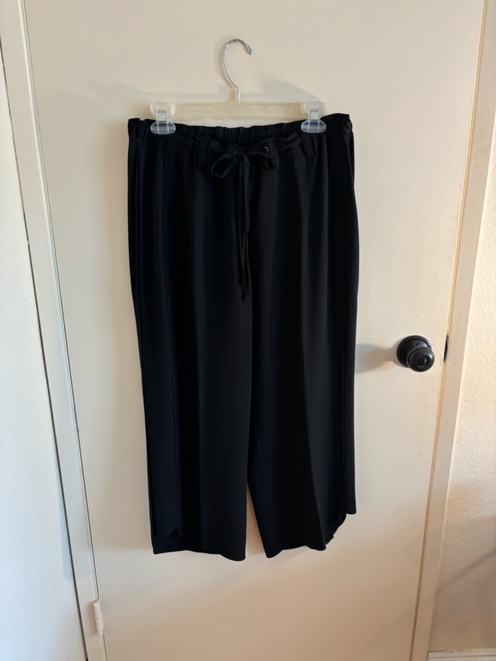 Eileen Fisher Petite Black Wide-Leg Silk Pants